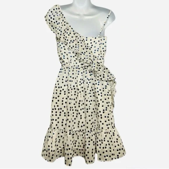 Lilly Pulitzer Ruffle Polka Dot Dress | One-Shoulder | XXS - Picture 2 of 9